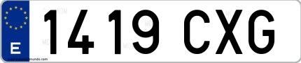 Ejemplo de matrícula española 1419 CXG
