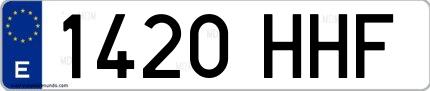 Ejemplo de matrícula española 1420 HHF