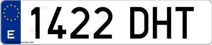 Ejemplo de matrícula española 1422 DHT