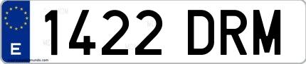 Ejemplo de matrícula española 1422 DRM