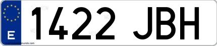 Ejemplo de matrícula española 1422 JBH