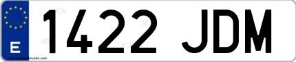 Ejemplo de matrícula española 1422 JDM