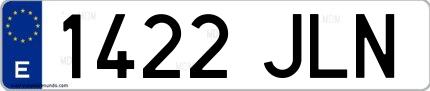 Ejemplo de matrícula española 1422 JLN