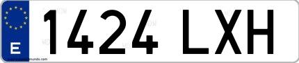 Ejemplo de matrícula española 1424 LXH