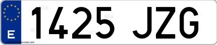 Ejemplo de matrícula española 1425 JZG