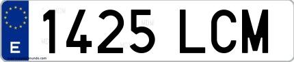 Ejemplo de matrícula española 1425 LCM
