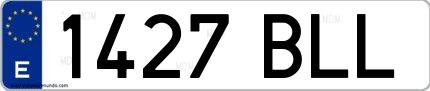 Ejemplo de matrícula española 1427 BLL