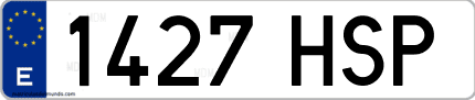 Ejemplo de matrícula de coche ordinaria 1427 HSP