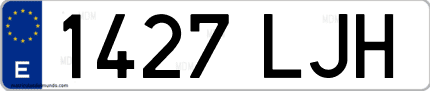 Ejemplo de matrícula de coche ordinaria 1427 LJH