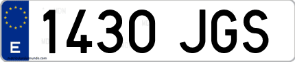 Ejemplo de matrícula de coche ordinaria 1430 JGS