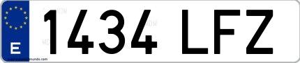 Ejemplo de matrícula española 1434 LFZ