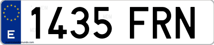 Ejemplo de matrícula de coche ordinaria 1435 FRN