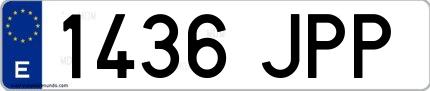 Ejemplo de matrícula española 1436 JPP