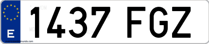 Ejemplo de matrícula de coche ordinaria 1437 FGZ