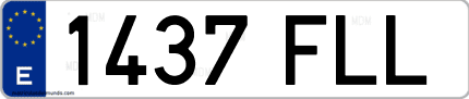 Ejemplo de matrícula de coche ordinaria 1437 FLL
