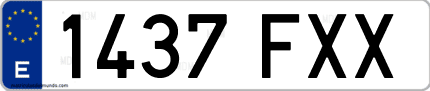 Ejemplo de matrícula de coche ordinaria 1437 FXX