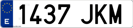 Ejemplo de matrícula de coche ordinaria 1437 JKM