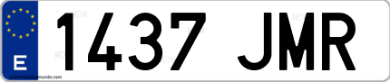 Ejemplo de matrícula de coche ordinaria 1437 JMR
