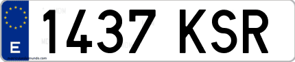 Ejemplo de matrícula de coche ordinaria 1437 KSR