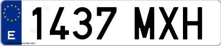 Ejemplo de matrícula española 1437 MXH