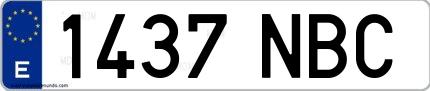 Ejemplo de matrícula española 1437 NBC