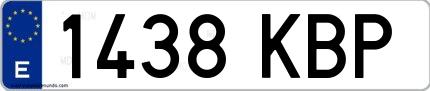 Ejemplo de matrícula española 1438 KBP