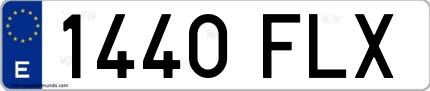 Ejemplo de matrícula española 1440 FLX