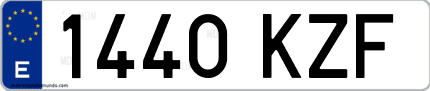 Ejemplo de matrícula de coche ordinaria 1440 KZF