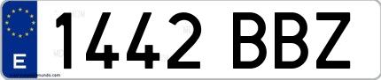 Ejemplo de matrícula española 1442 BBZ