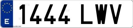 Ejemplo de matrícula española 1444 LWV
