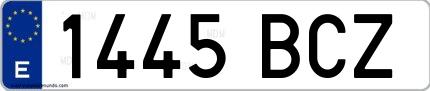 Ejemplo de matrícula española 1445 BCZ