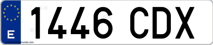 Ejemplo de matrícula de coche ordinaria 1446 CDX