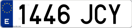 Ejemplo de matrícula de coche ordinaria 1446 JCY