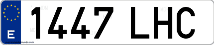 Ejemplo de matrícula de coche ordinaria 1447 LHC