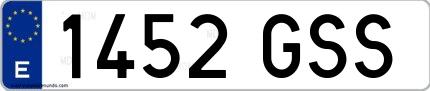 Ejemplo de matrícula española 1452 GSS