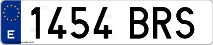 Ejemplo de matrícula española 1454 BRS