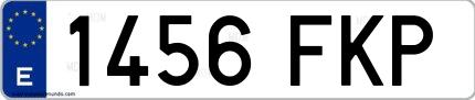Ejemplo de matrícula española 1456 FKP