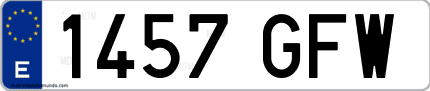 Ejemplo de matrícula de coche ordinaria 1457 GFW