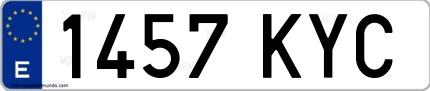 Ejemplo de matrícula española 1457 KYC