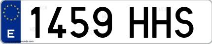 Ejemplo de matrícula española 1459 HHS