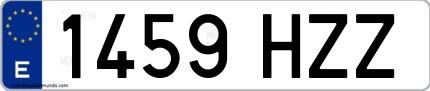 Ejemplo de matrícula española 1459 HZZ