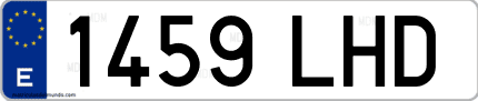 Ejemplo de matrícula de coche ordinaria 1459 LHD