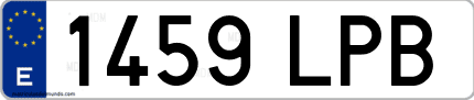 Ejemplo de matrícula de coche ordinaria 1459 LPB