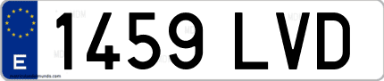 Ejemplo de matrícula de coche ordinaria 1459 LVD
