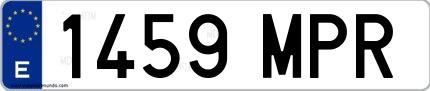 Ejemplo de matrícula española 1459 MPR