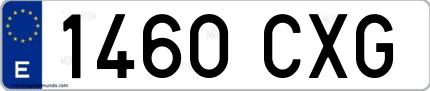 Ejemplo de matrícula española 1460 CXG