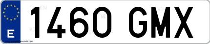 Ejemplo de matrícula española 1460 GMX