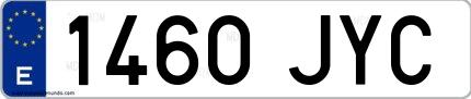 Ejemplo de matrícula española 1460 JYC