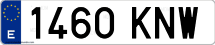 Ejemplo de matrícula de coche ordinaria 1460 KNW