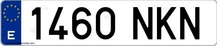 Ejemplo de matrícula española 1460 NKN